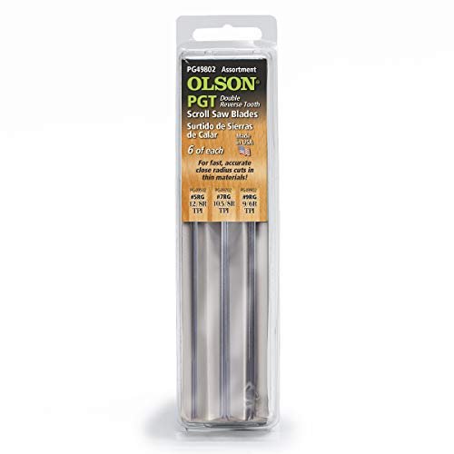 OLSON SA4980 bladzaagbladen, gesorteerd, dubbel/teruglopende tanden, 18 stuks