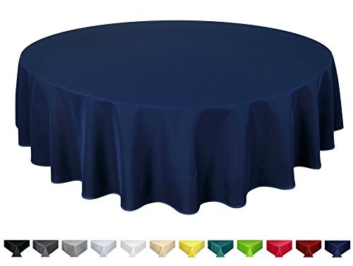 Home Direct Kwaliteitstafelkleed, van textiel, rond, 180 cm, kleur naar keuze, donkerblauw