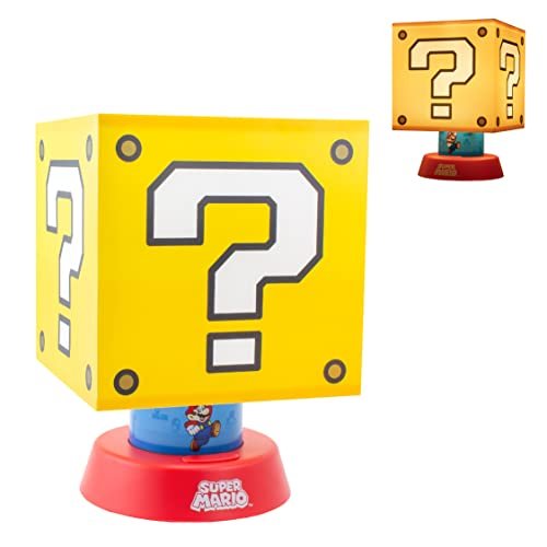 Paladone Super Mario Icon Lamp met drie helderheidsinstellingen en automatische uitschakeling, Nintendo Merchandise, Geel (PP9318NN)