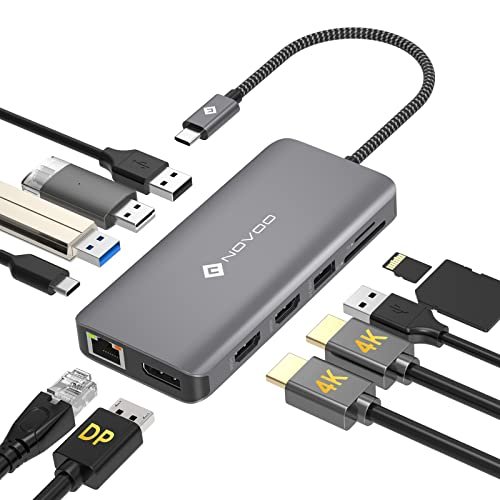 NOVOO Docking Station 4K@60Hz USB C Hub, 11 in 1