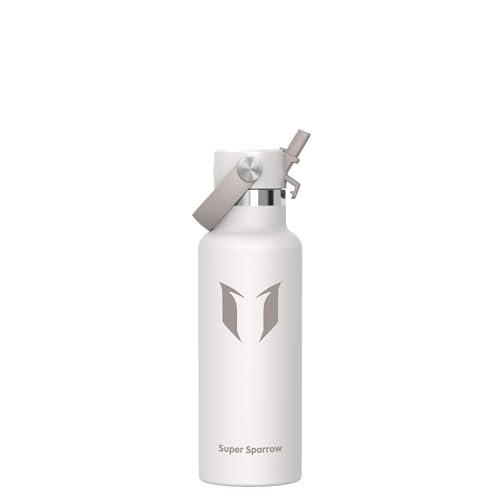 Sparrow RVS Waterfles Kind 500ml FlipFlow Thermo Drinkfles met Rietje