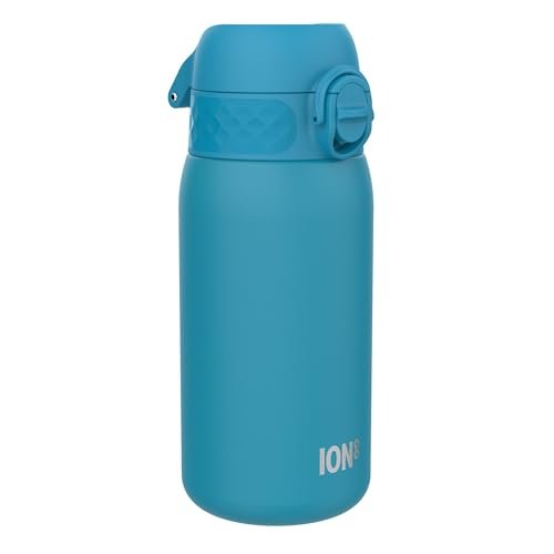 ION8 Gourde Isotherme Enfant, Inox, 320ml, Anti-Fuite, Facile à Ouvrir, Verrouillage Sécurisé, Lavable au Lave-Vaisselle, Poignée de Transport, Durable, Acier Inoxydable, Bleu