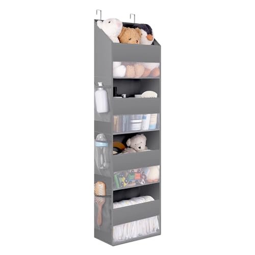 GRANNY SAYS Deurhanger Organizer met 4 Vakken, 1 Pak Hang Organizer Deur, Grijs Hangende Organizer met Zijvakken, Hangende Organizer aan de Deur, Hangrek, Over Door Hanging Storage Organizer