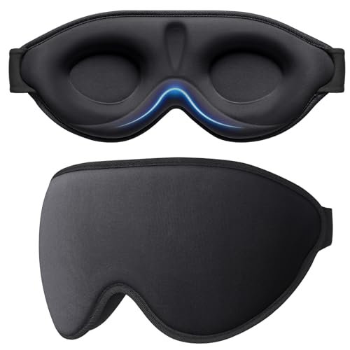 Gritin Verduisterende Slaapmaskers voor Mannen en Vrouwen - Nul Oogdruk Oogmasker - 3D Ergonomisch Ontwerp Oogbeweging en Wimpervriendelijk, Uiterst Comfortabel Masker om te Slapen